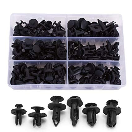 White 5mm Hole Panel Trim Clip Rivet Push Fastener . Pack of 1-10